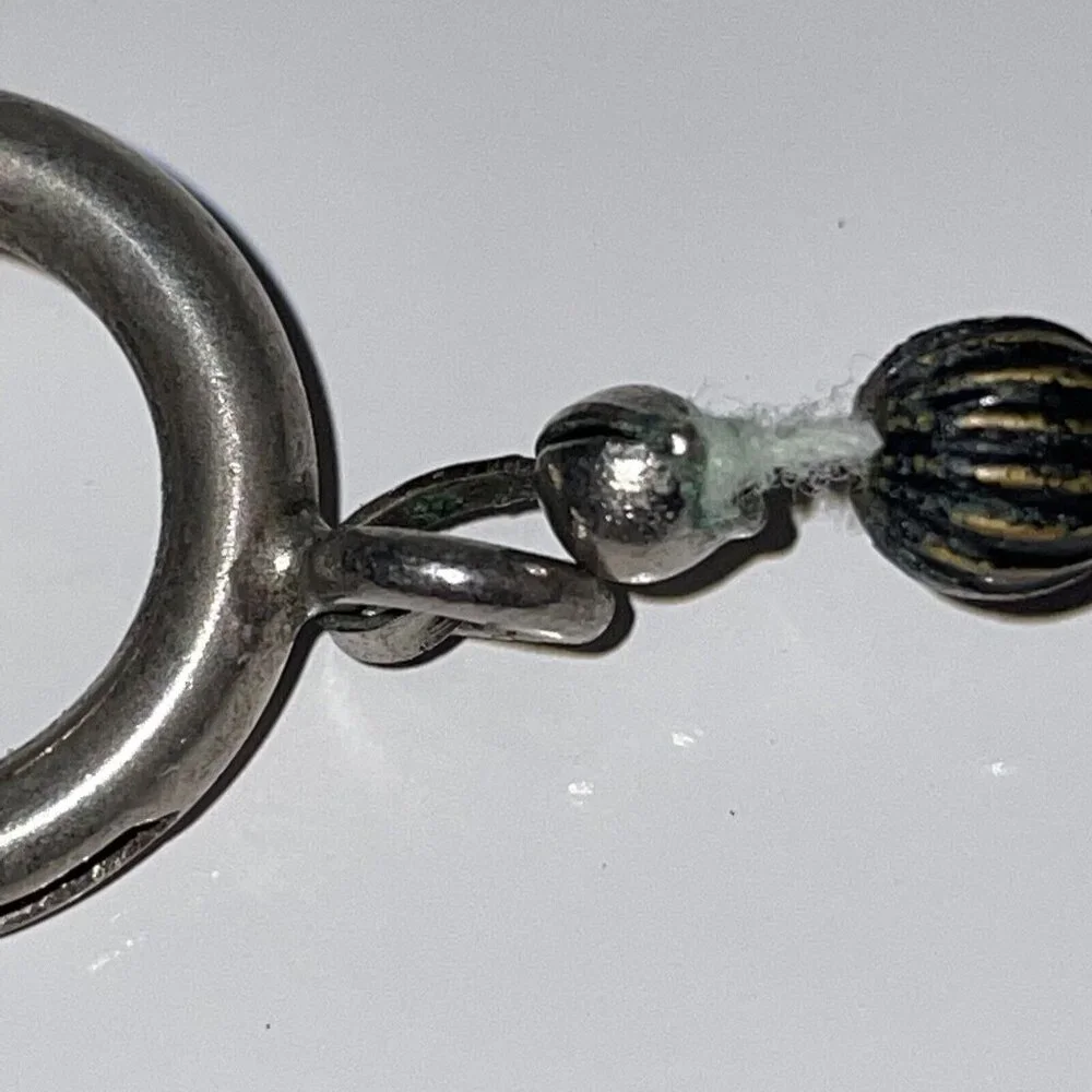 RARE Vintage‎ Black Stacked Snake Beads Long Necklace Unique!   SL17
